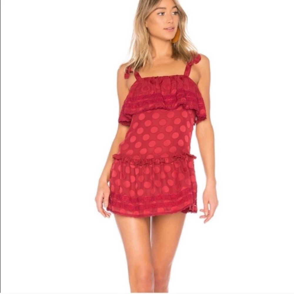 Tularosa Red Polka Dot Mini Dress